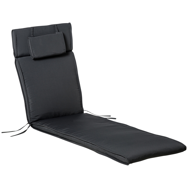 Outsunny® Materac z Zagłówkiem zdejmowany Pokrowiec szary