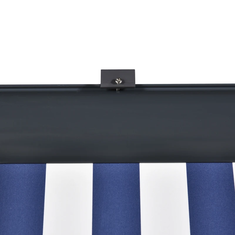 Outsunny Tenda Avvolgibile a Rullo da Esterno, Impermeabile, Funzionamento Manovella, Grigia Bianca e Blu 250 x 200cm