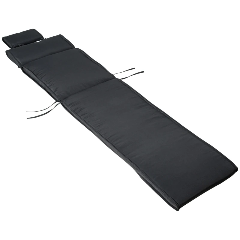 Ligbed met hoofdkussen loungebed ligbank katoenvezel polyester