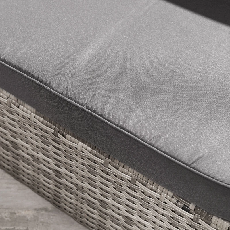 Outsunny komplet wypoczynkowy z technorattanu 6-cz. Zestaw mebli ogrodowych w kolorze szarym