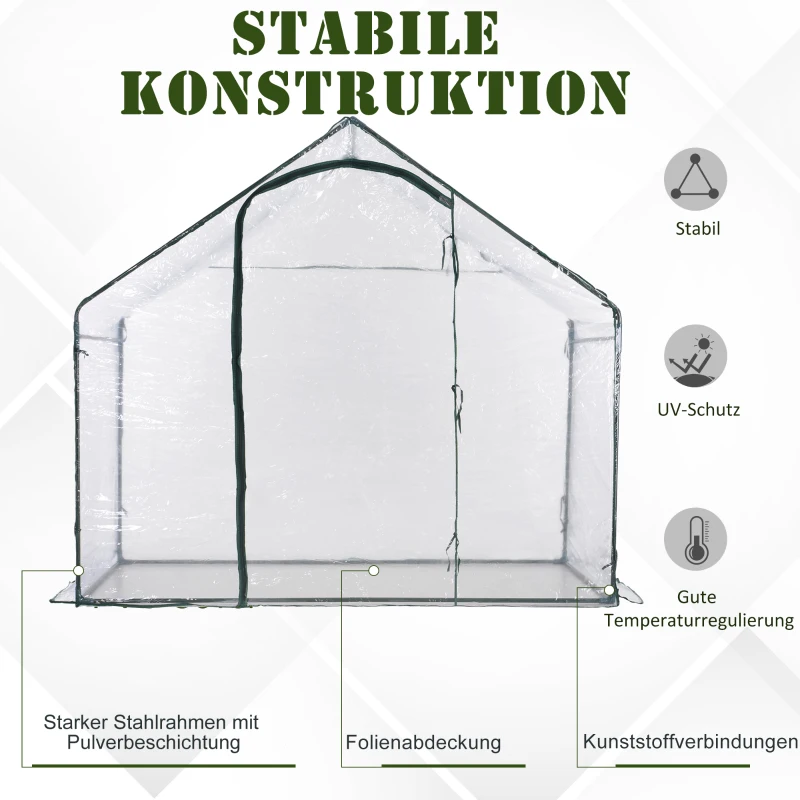 Tunnelkas kweekkas kas tomatenkas raam staal 180 x 105 x 165 cm