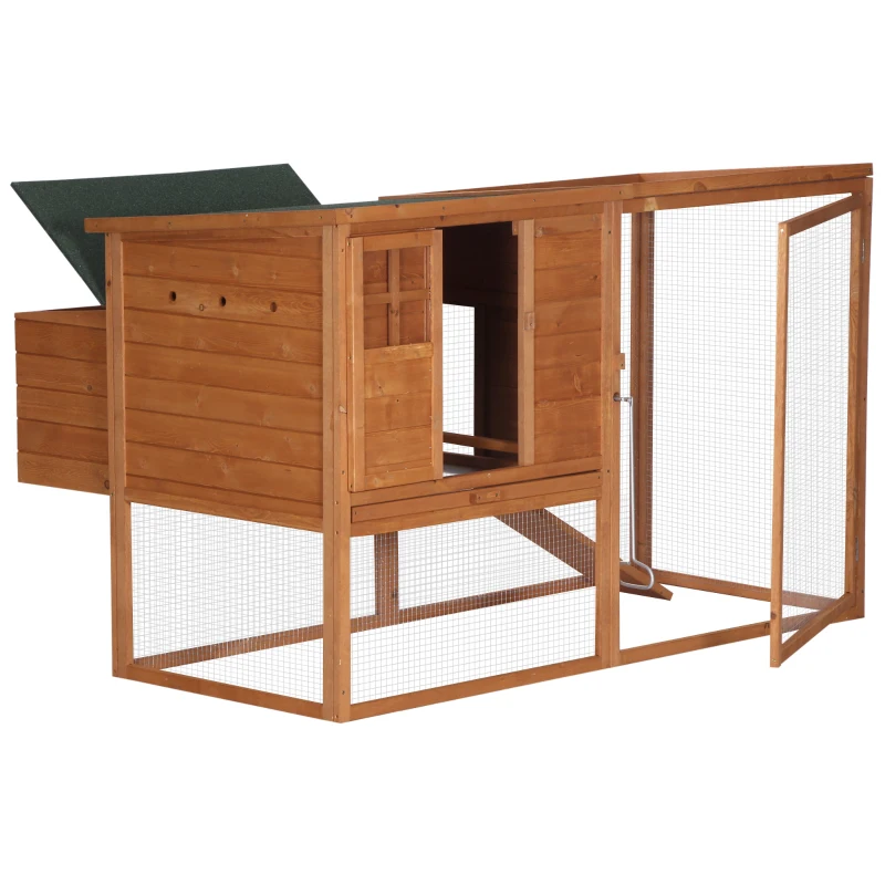 PawHut, cotet cu cuib si zona de alergat, 168x110.5x101.5 cm