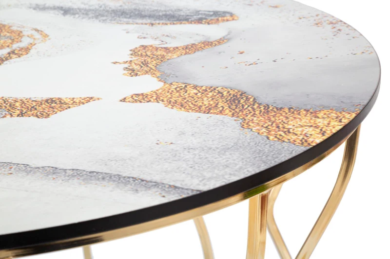 Tavolo Da Caffe' Abstract Top -B-  Top cm Ø 70X43,5