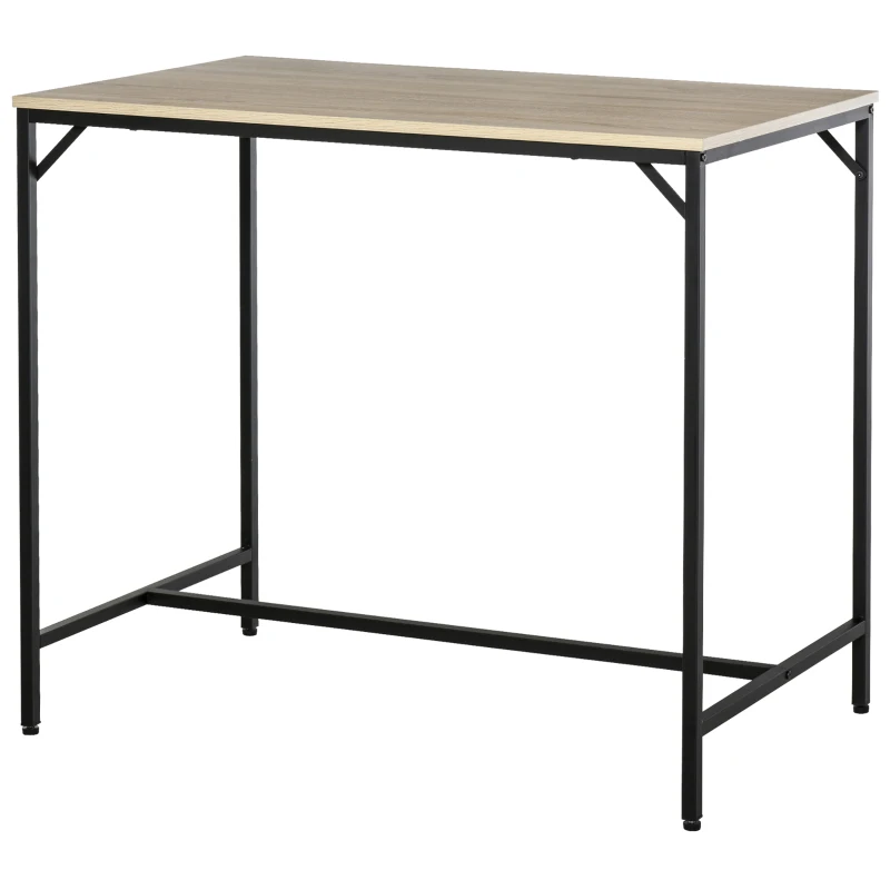 Homcom Set Masa inaltata + 4 Scaune Stil Industrial – Metal & Lemn, Ideal pentru Living/Bucatarie