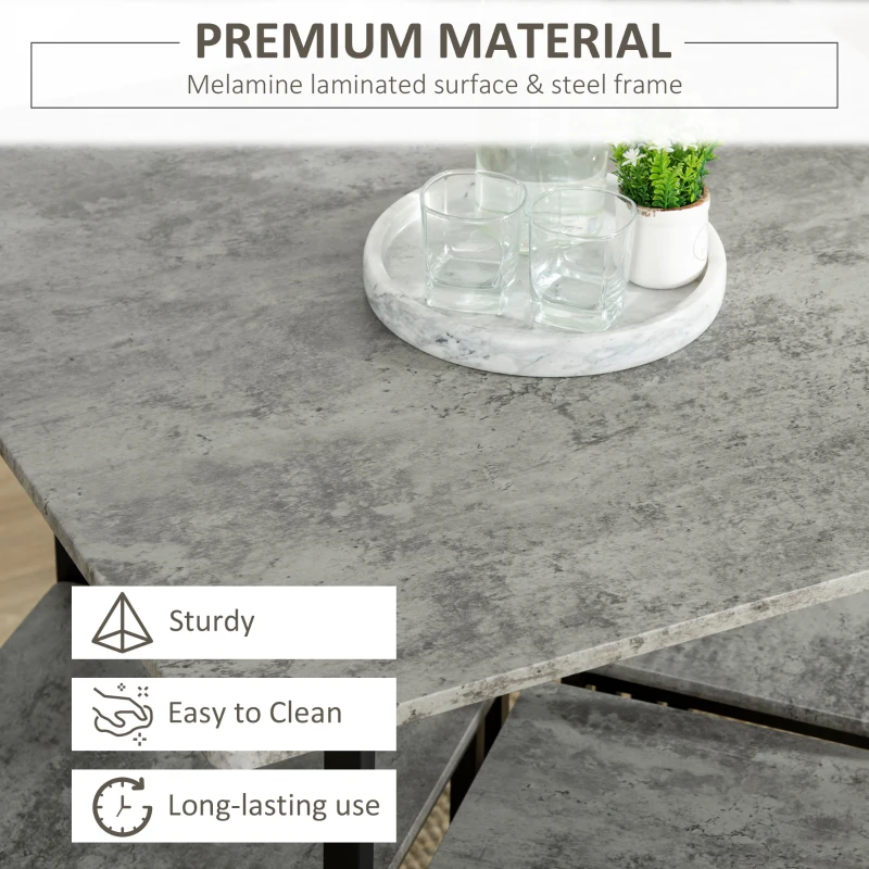 Homcom Set Masa inaltata + 4 Scaune Stil Industrial – Metal & Lemn, Ideal pentru Living/Bucatarie