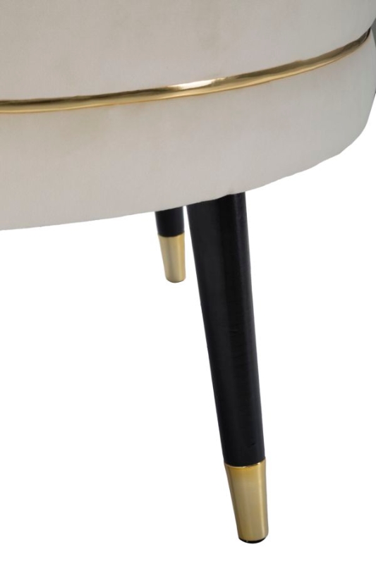Pouf Paris xxl Crema/Gold cm Ø 90X46