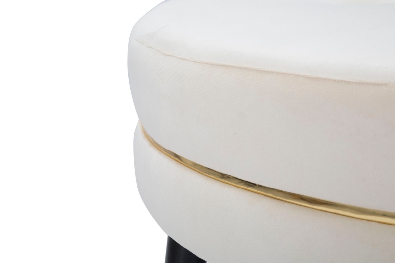 Pouf Paris xxl Crema/Gold cm Ø 90X46