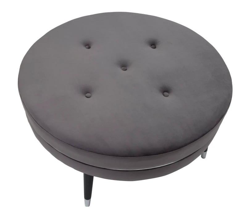 Pouf Paris xxl Grigio/Silver cm Ø 90X46