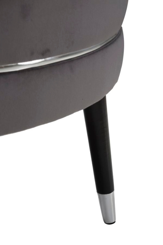 Pouf Paris xxl Grigio/Silver cm Ø 90X46