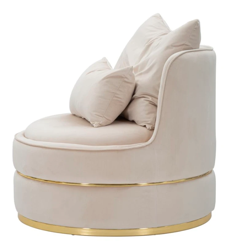 Poltrona Paris Space Crema/Gold cm Ø 84X72