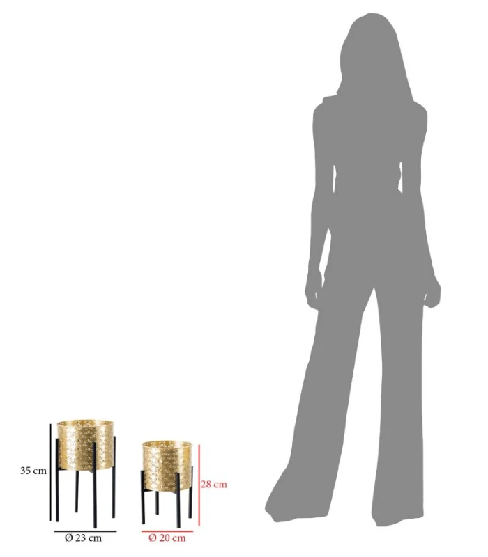 Portavasi Glissy Stand Coppia -A- cm Ø 21X38-19X28
