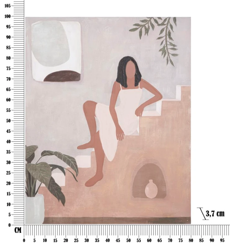 Dipinto Su Tela Lady -A- cm 80X3,7X100