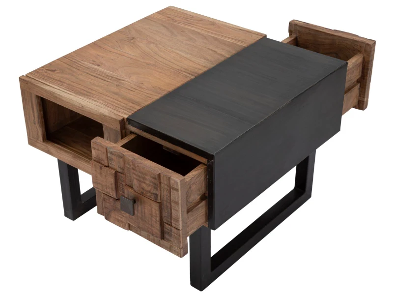 Tavolo Da Caffe' Quadrato Mumbai cm 60X60X43 (Legno Di Acacia Nilotica)