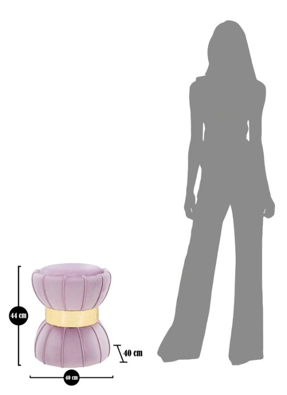 Sgabello Flower cm Rosa cm Ø 40X44