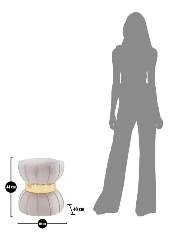 Sgabello Flower cm Grigio cm Ø 40X44