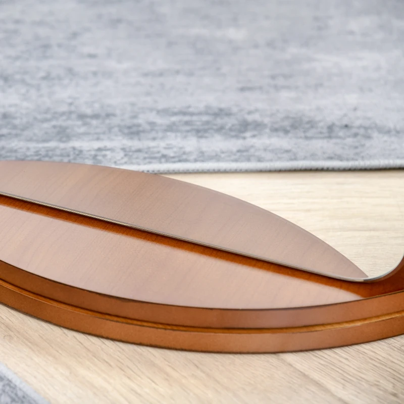 HOMCOM Full Length Mirror with Jewelry Cabinet, Hanging Cloth Bar, Coat Rack, 360° Rotate Floor Mirror for Bedroom, Living Room, Light Walnut