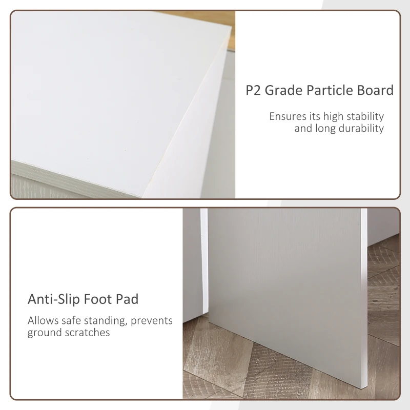 HOMCOM Modern L-Shaped Desk 180° Rotating Corner Computer Table for Gaming Study Home Office Living Room White