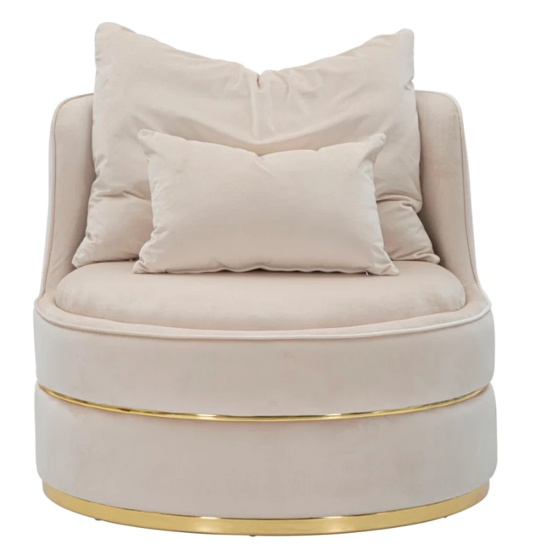 Poltrona Paris Space Crema/Gold cm Ø 84X72