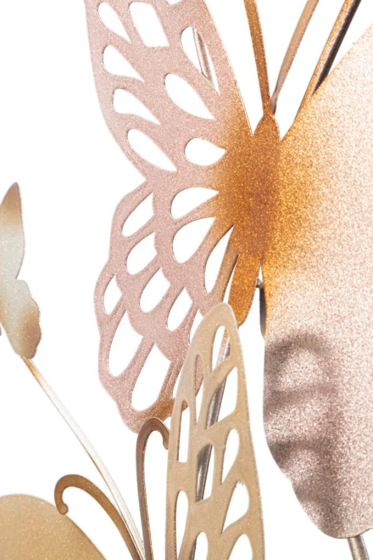 Pannello Da Muro Butterflies Oro/Rosa C cm 59,5X4X111,5
