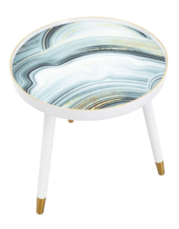 Tavolinetto White Marble cm Ø 50X48