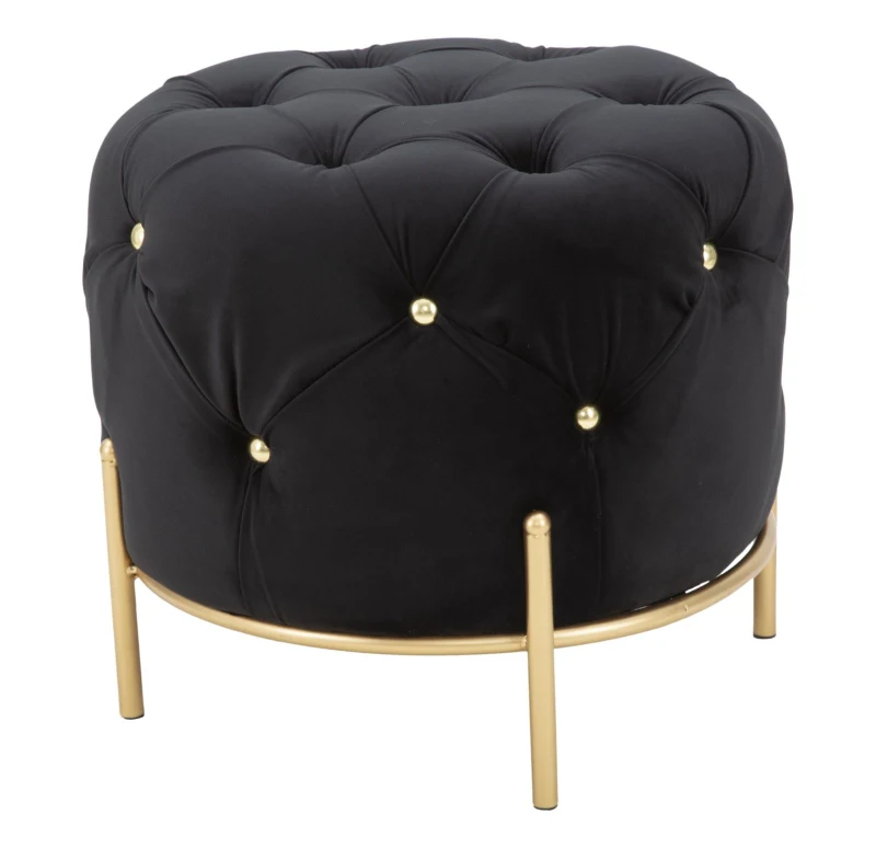 Pouf Diamond Glam Nero cm Ø 45X40