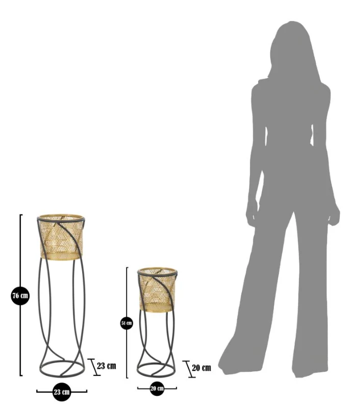 Portavasi Curvy Coppia cm Ø 23X76-20X51