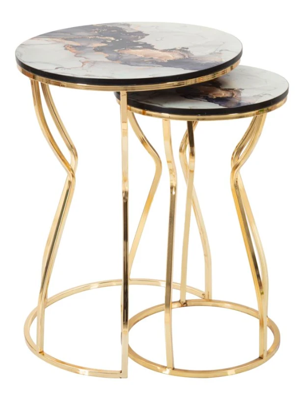 Tavolinetti Abstract Top -A- Coppia cm Ø 37X51-25X46