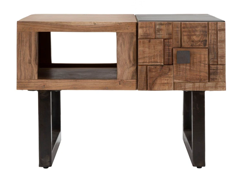 Tavolo Da Caffe' Quadrato Mumbai cm 60X60X43 (Legno Di Acacia Nilotica)