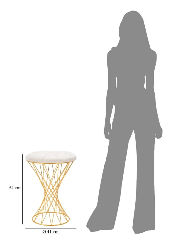 Pouf Tower Crema cm Ø 41X50