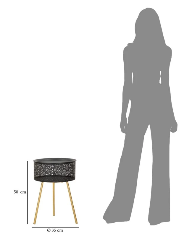 Tavolinetto Blacky cm Ø 35X50