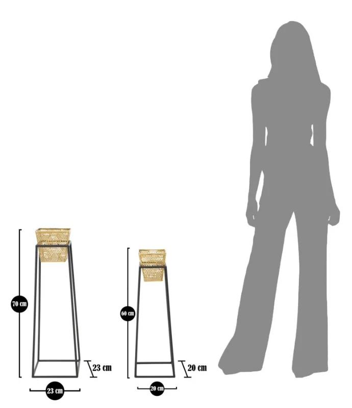 Portavasi Square Coppia cm Ø 23X70-20X60