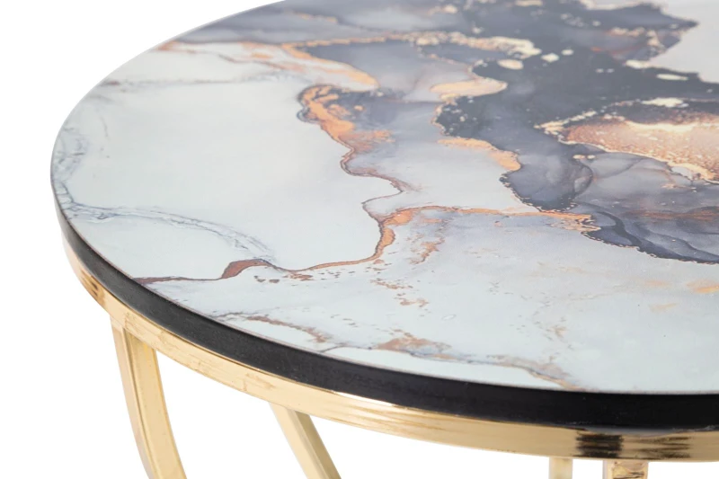 Tavolinetti Abstract Top -A- Coppia cm Ø 37X51-25X46