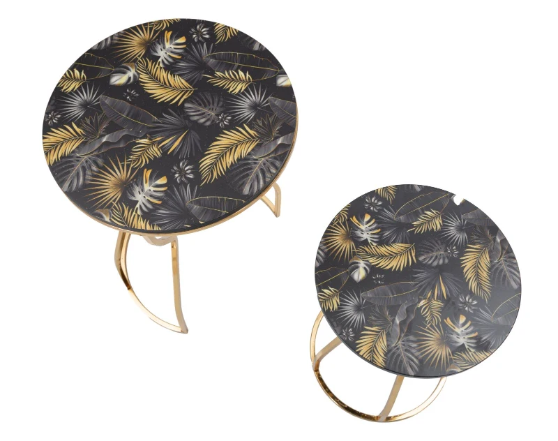 Tavolinetti Leaf Top Coppia cm Ø 37X51-25X46