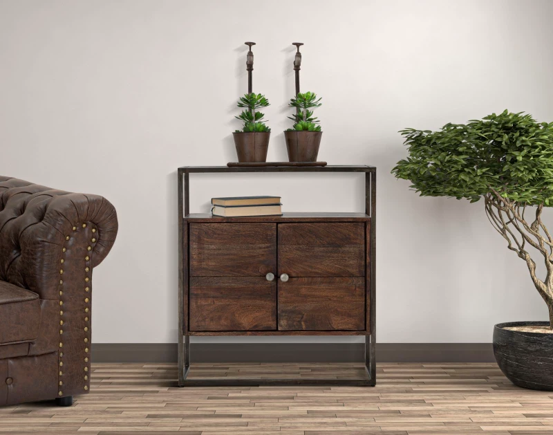 Mobiletto Burn cm 75X30X83 (Legno Di Acacia Nilotica)