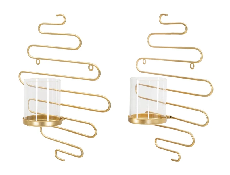 Portacandele Da Muro Alid Coppia cm 33X10X34