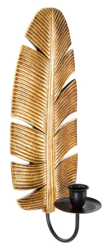 Portacandele Da Muro Leaf cm 12,8X8,9X31,2