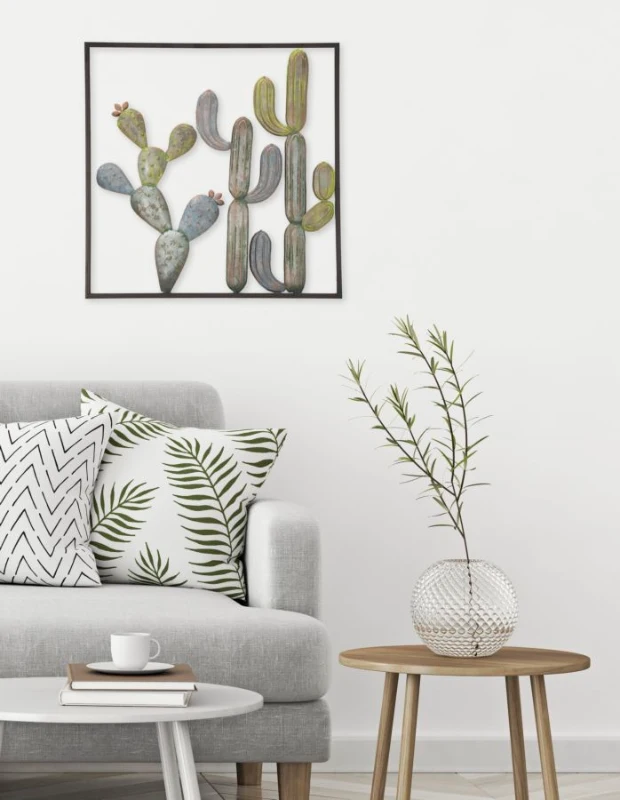 Pannello In Ferro Cactus-Frame -C- cm 50X1,3X50