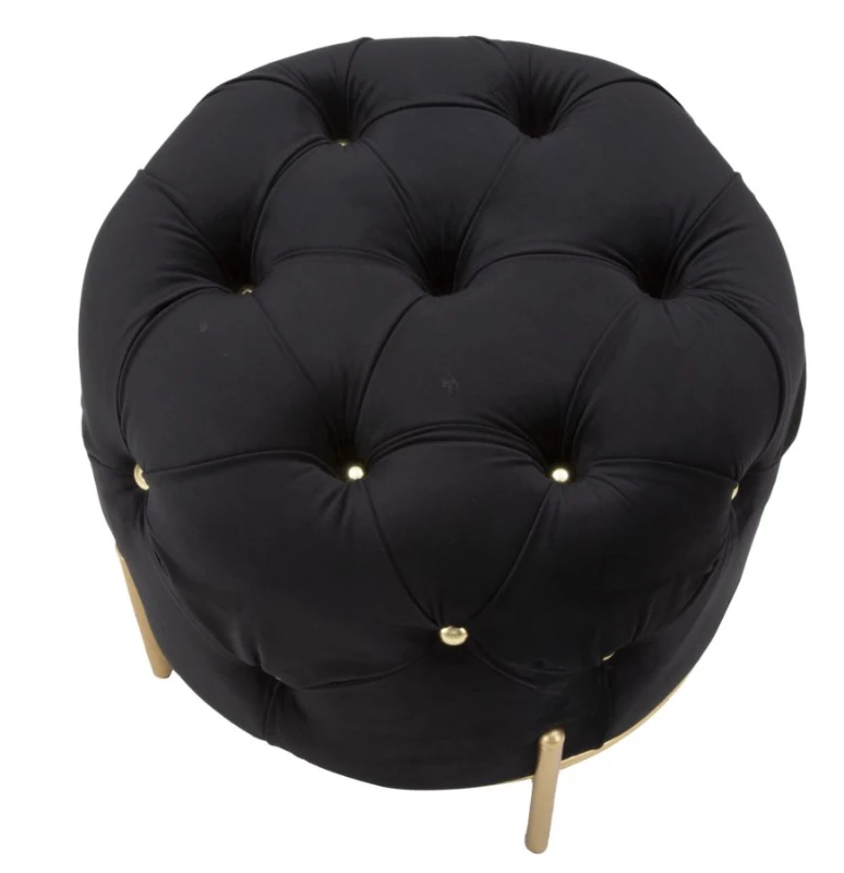 Pouf Diamond Glam Nero cm Ø 45X40