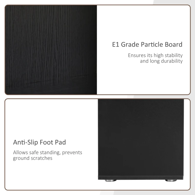 HOMCOM 180 Degree Rotating Corner Desk L- Shaped Table Home Office Workstation Black