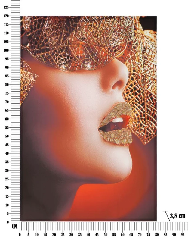Stampa Su Tela Lady Face W/Leaf cm 80X3,8X120