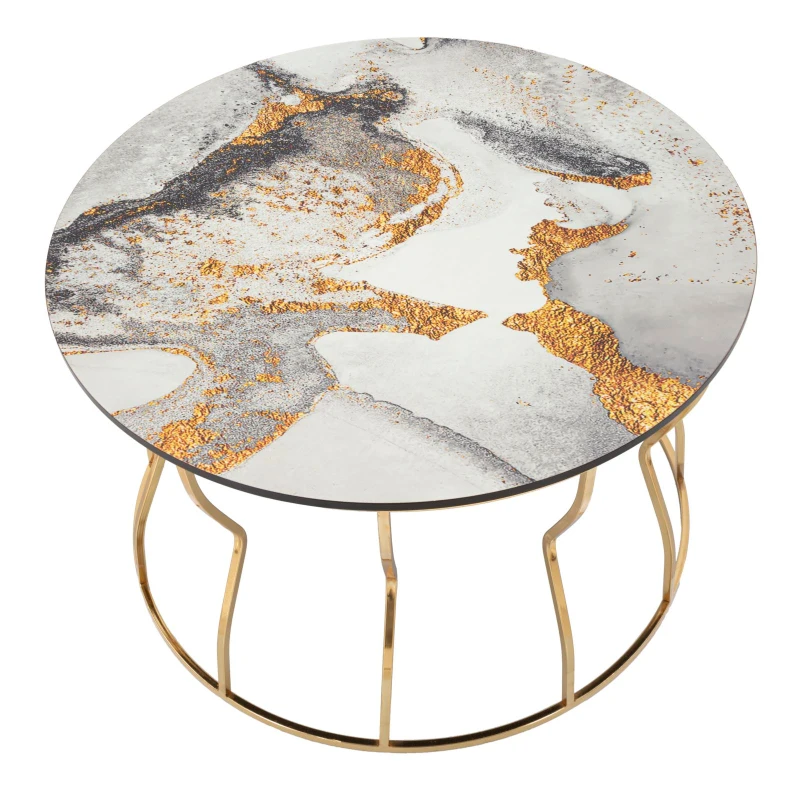 Tavolo Da Caffe' Abstract Top -B-  Top cm Ø 70X43,5