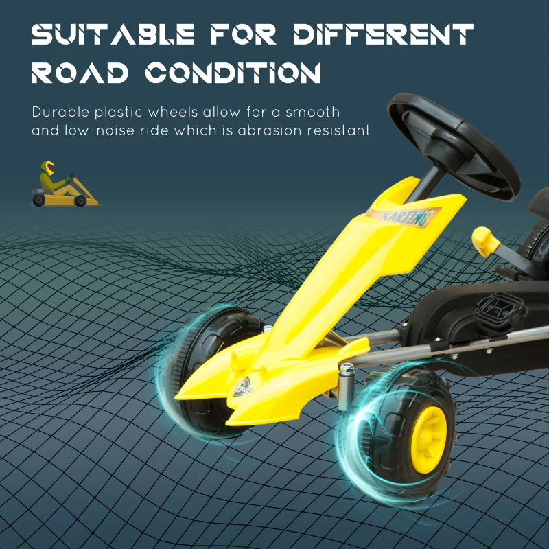 HOMCOM Children Pedal Go Kart Kids Ride On Bike Toy Manual Racing Rider