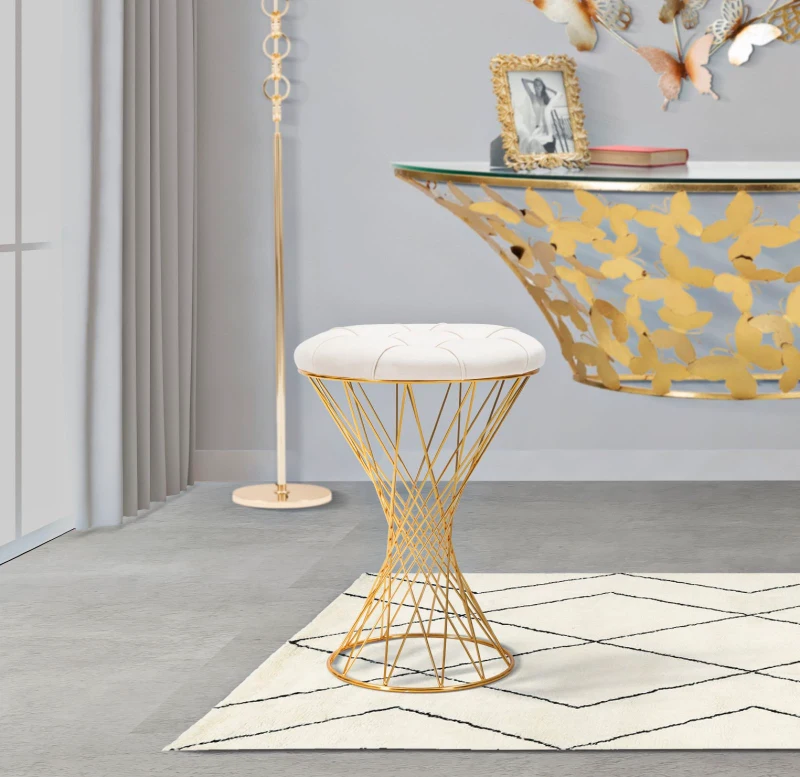 Pouf Tower Crema cm Ø 41X50