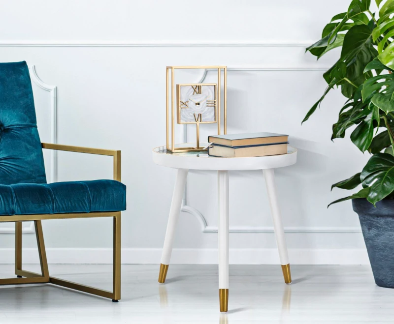 Tavolinetto White Marble cm Ø 50X48