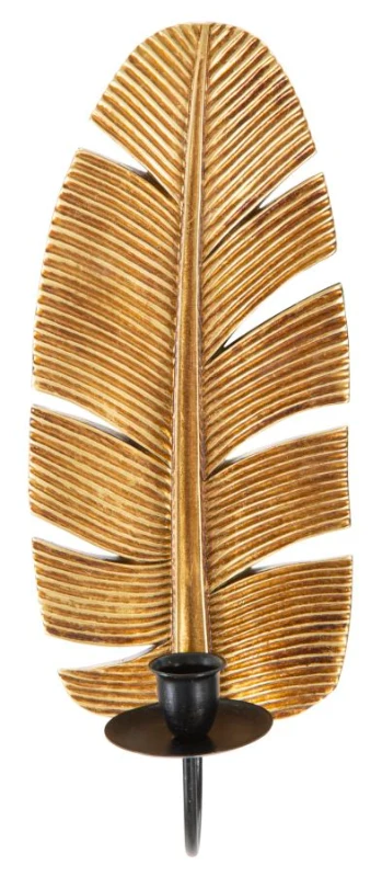 Portacandele Da Muro Leaf cm 12,8X8,9X31,2