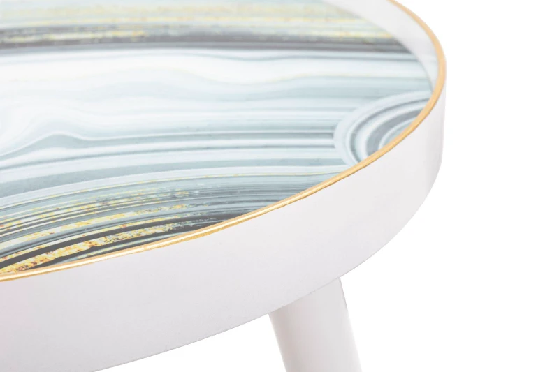 Tavolinetto White Marble cm Ø 50X48