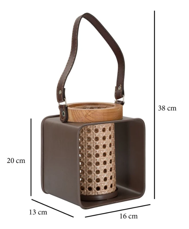 Lanterna Iron-Rattan cm 16X13X20