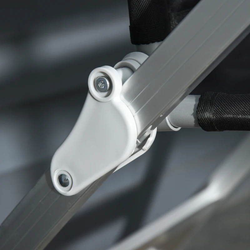 Outsunny Silla de Jardín Plegable Portátil de Aluminio con Respaldo Alto Ajustable en 7 Posiciones y Reposacabezas Acolchado para Exterior Terraza Camping 75x61,5x114,5 cm Negro