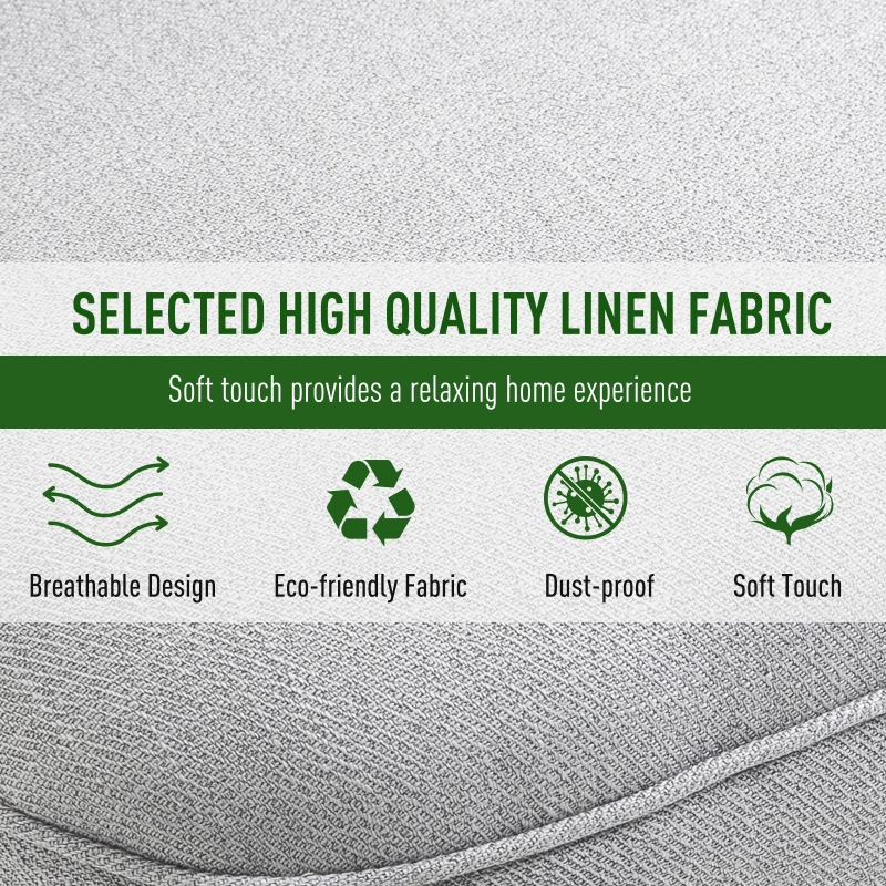 HOMCOM Single Sofa Home Living Room Fabric Solid Wood Leg Upholstered Dining Chair W/ Pillow-Grey