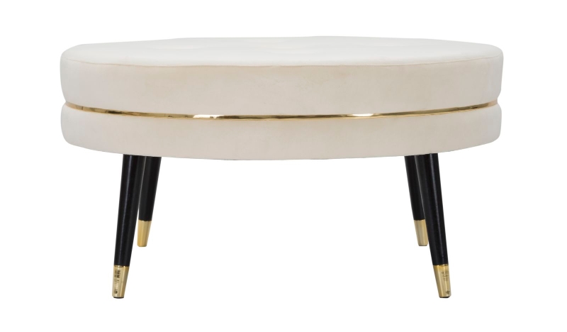 Pouf Paris xxl Crema/Gold cm Ø 90X46